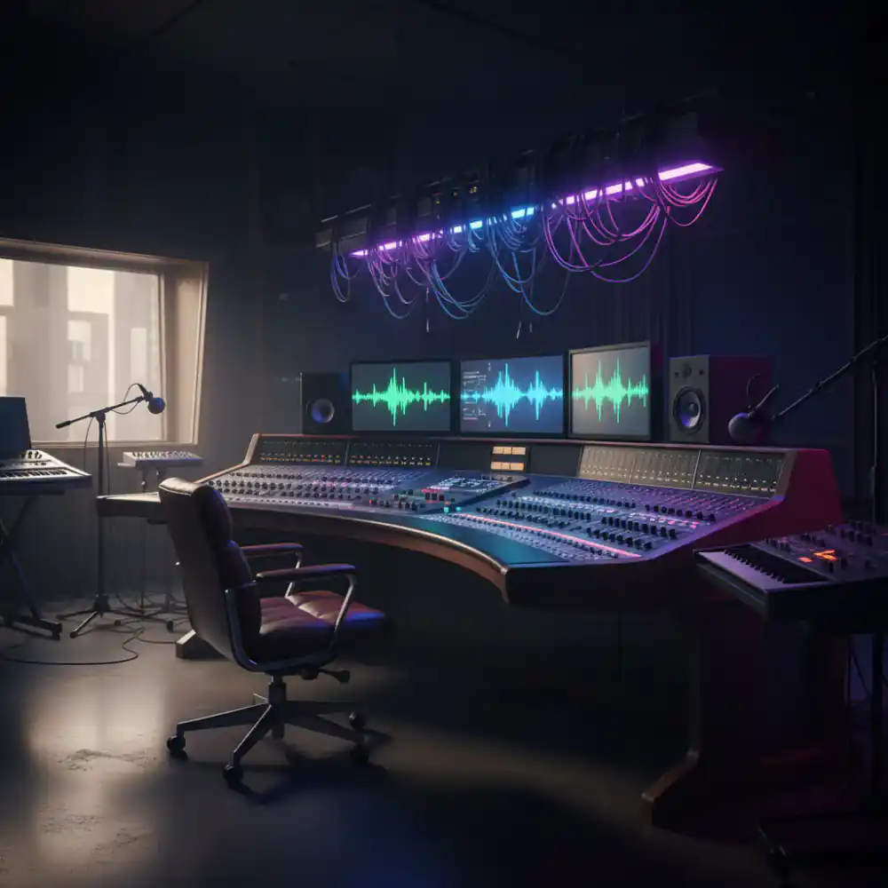 Atmospheric recording studio console